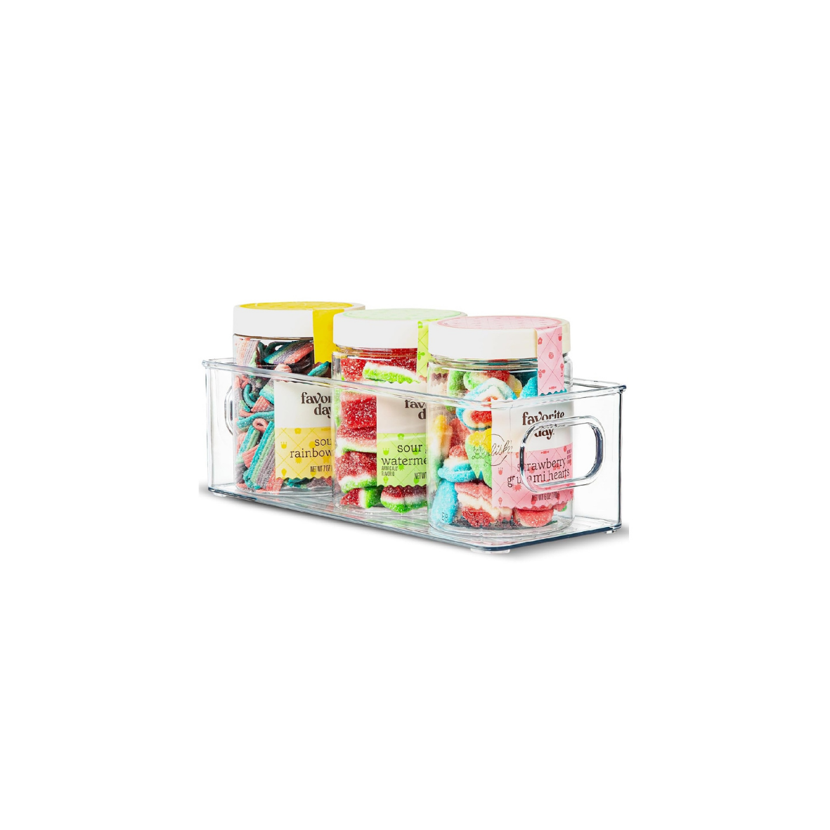 TOW Gripp. Clear Stackable Flat Kitchen Storage Bin – 25.4×10.2×7.6 cm (10×4×3″)