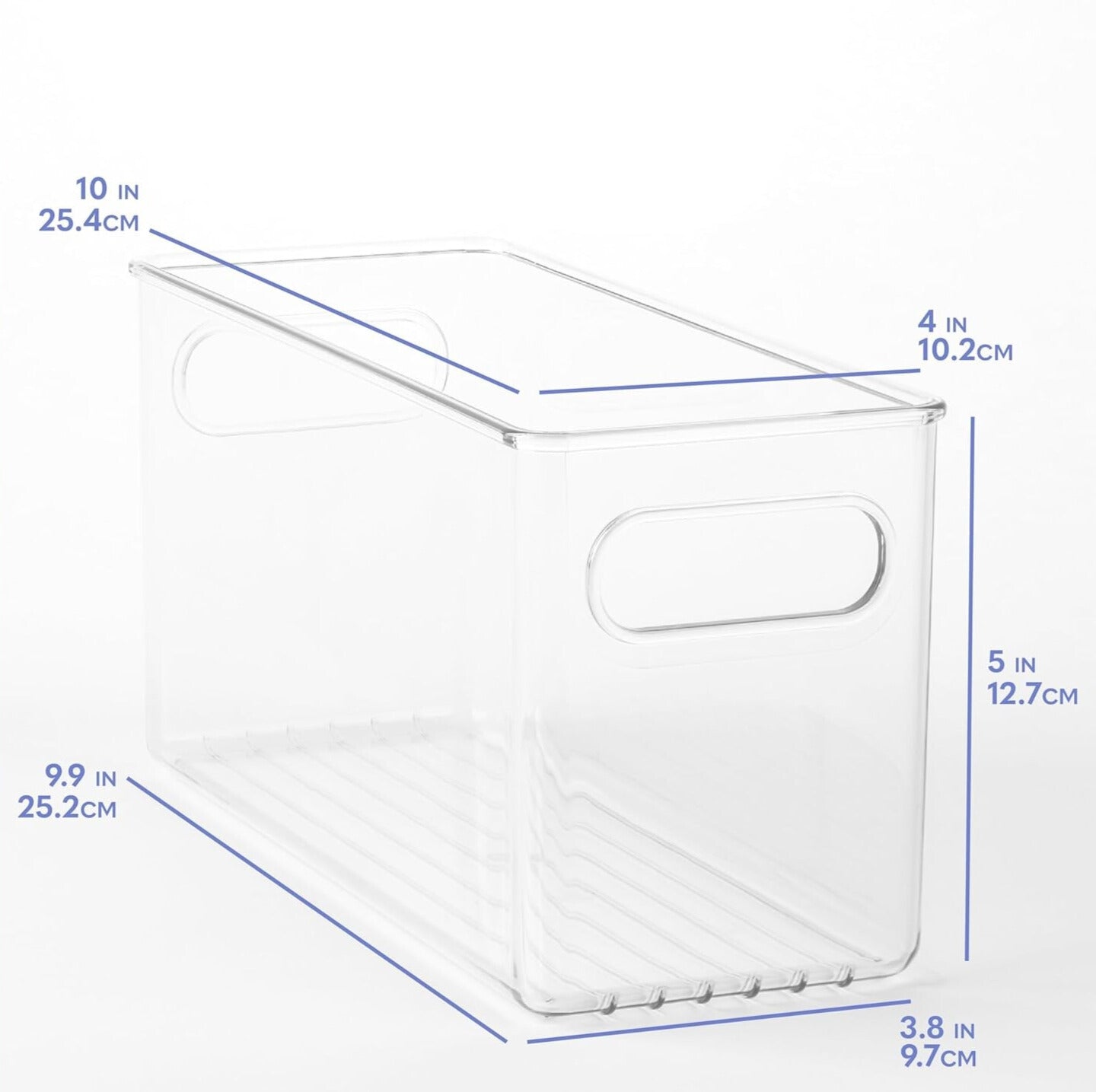 TOW Gripp. Clear Kitchen Storage Bin – 25.4×10.2×12.7 cm (10×4×5″) - The Organizing Warehouse