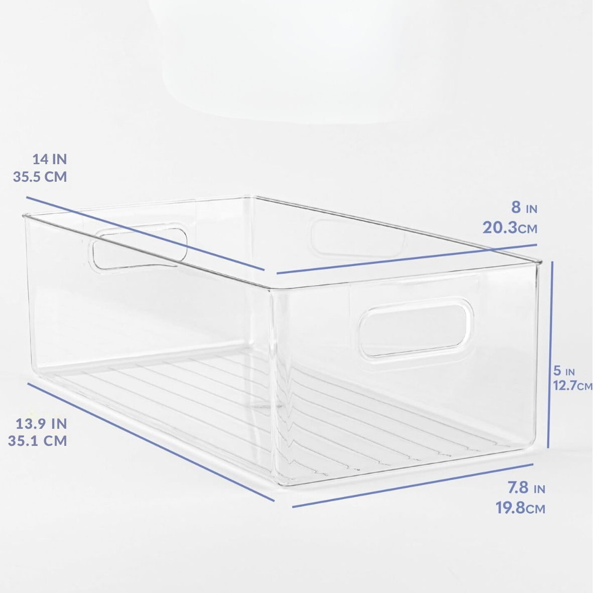 TOW Gripp. Clear Kitchen Storage Bin – 35.6×20.3×12.7 cm (14×8×5″)