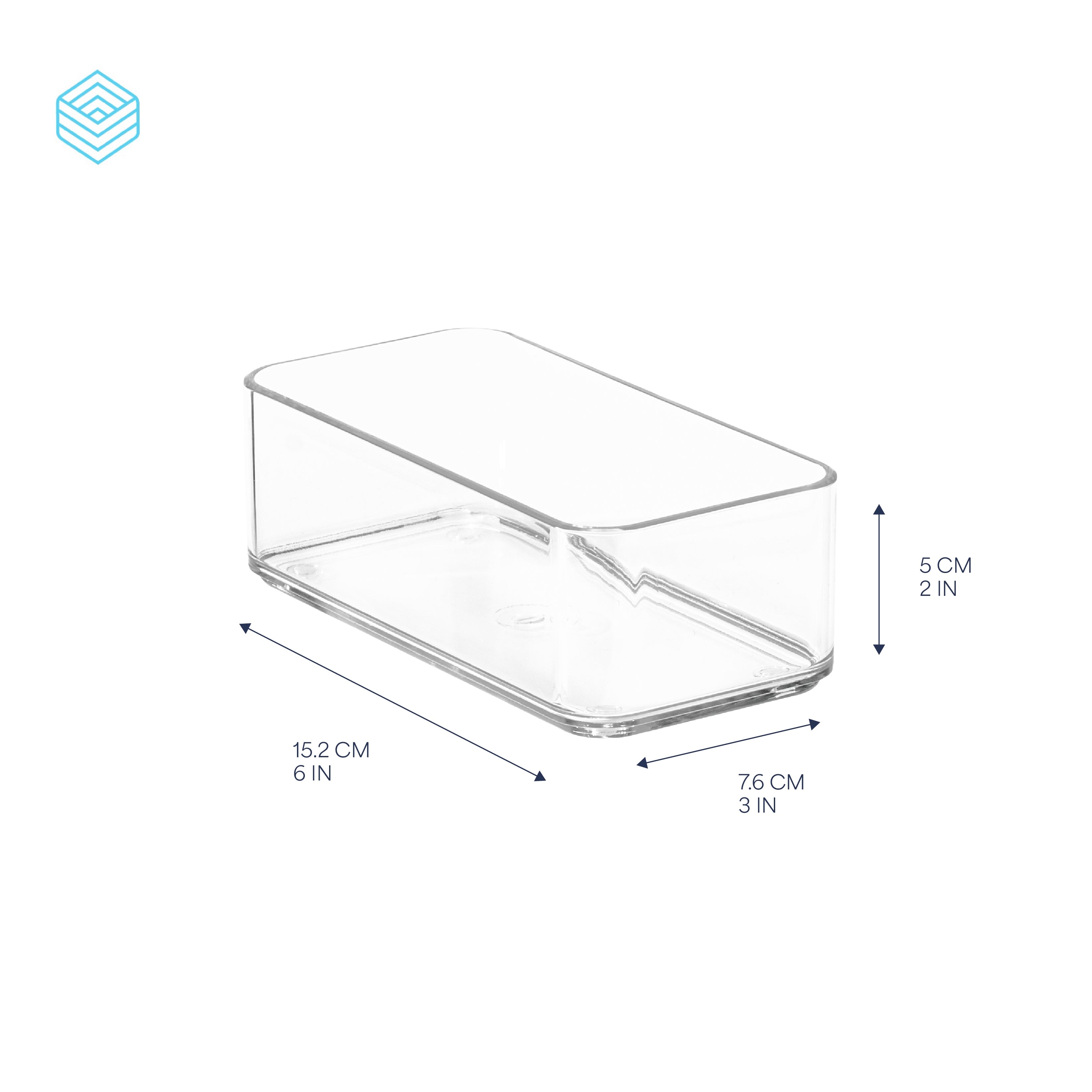 TOW Tainn. Clear Drawer Organiser Narrow – 15.2×7.6×5 cm (6×3×2″)