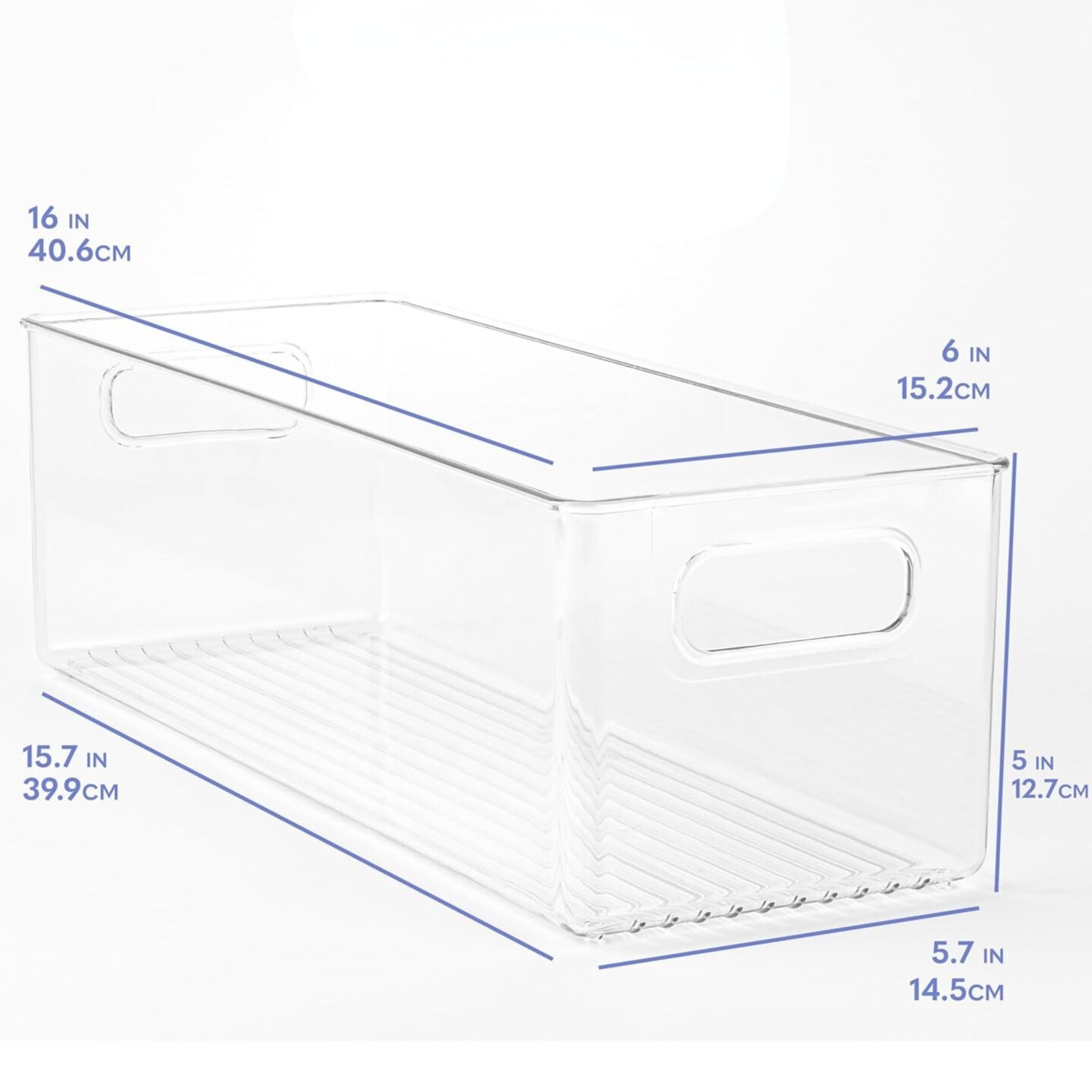 TOW Gripp. Clear Kitchen Storage Bin – 40.6×15.2×12.7 cm (16×6×5″) - The Organizing Warehouse