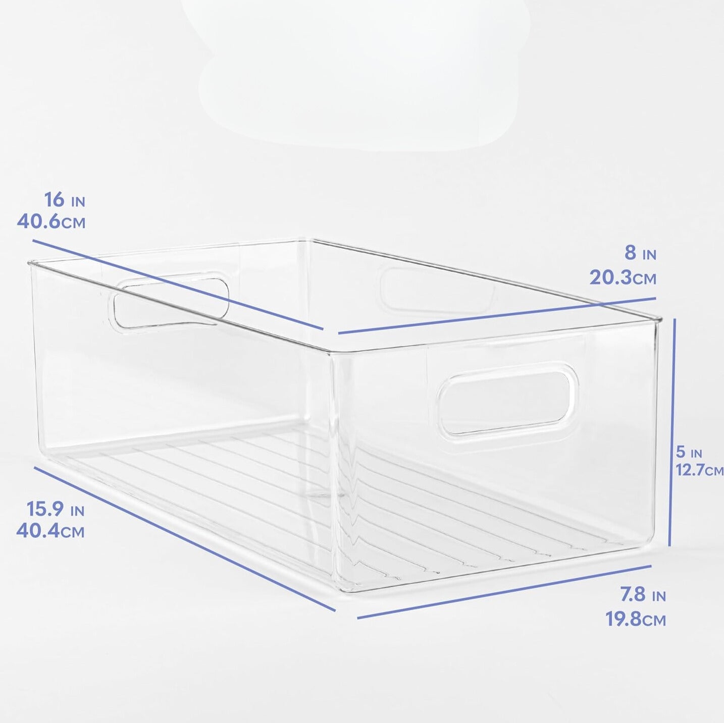 TOW Gripp. Clear Kitchen Storage Bin – 40.6×20.3×12.7 cm (16×8×5″) - The Organizing Warehouse
