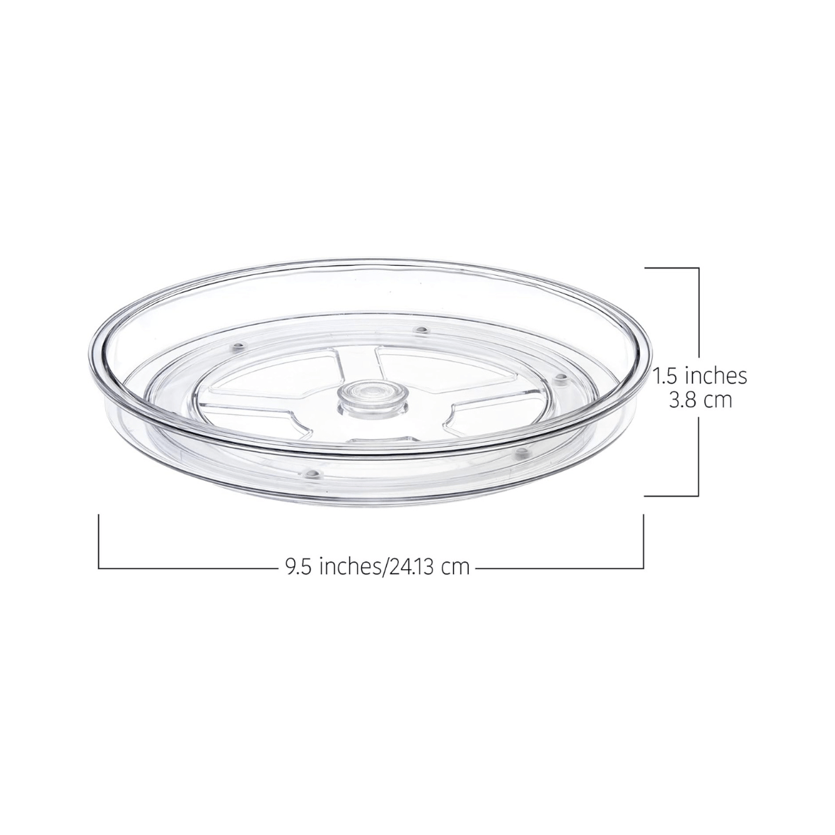 TOW Spinn. Clear Lazy Susan Turntable – 24 cm (9.4″) - The Organizing Warehouse