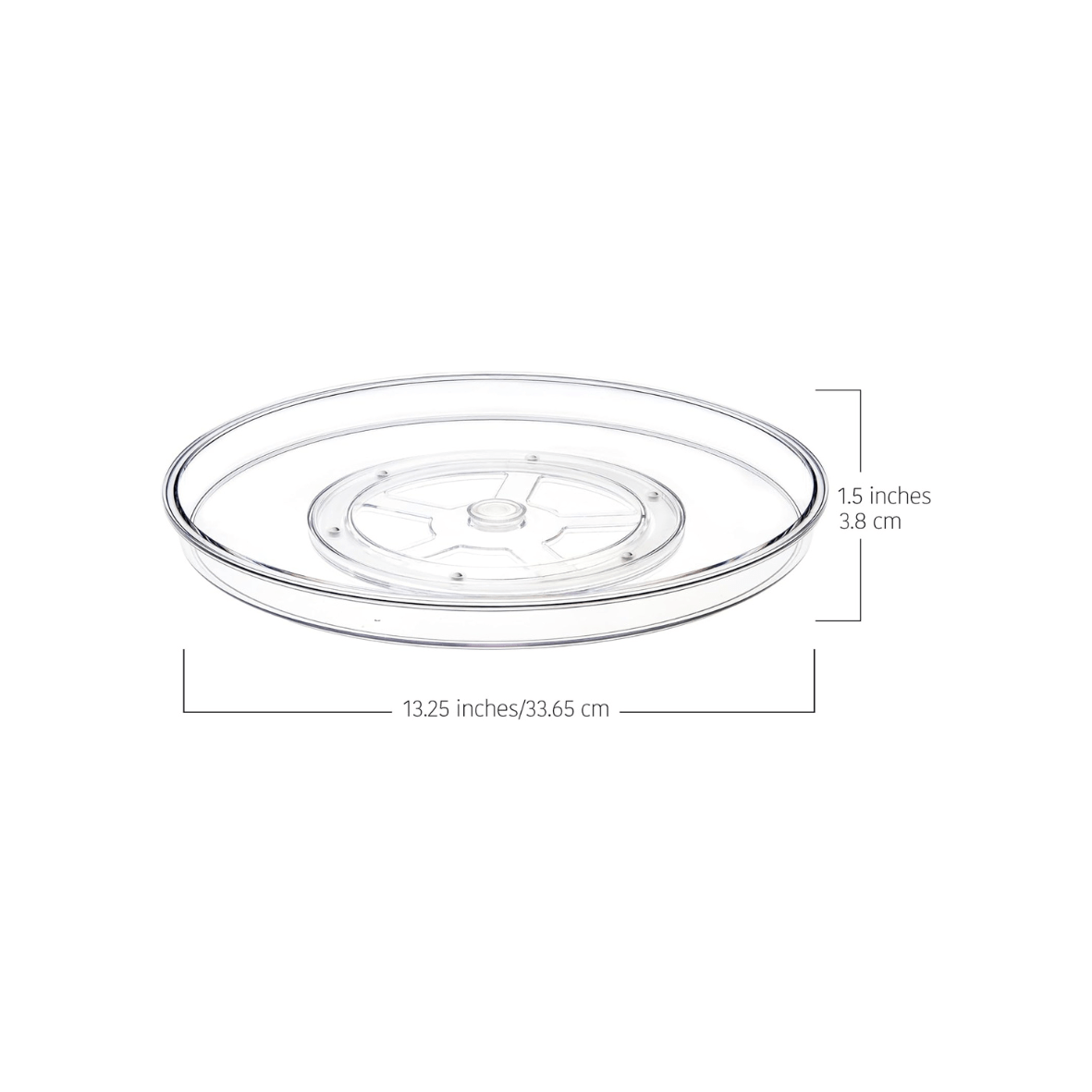 TOW Spinn. Clear Lazy Susan Turntable – 33.5 cm (13.8″) - The Organizing Warehouse