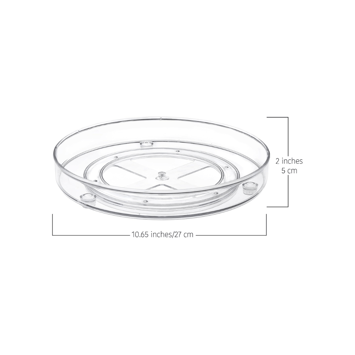 TOW Spinn. Clear Lazy Susan Turntable – 27 cm (10.5″) - The Organizing Warehouse
