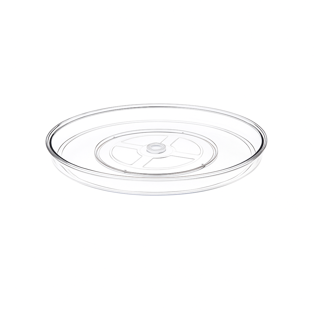 TOW Spinn. Clear Lazy Susan Turntable – 33.5 cm (13.8″) - The Organizing Warehouse