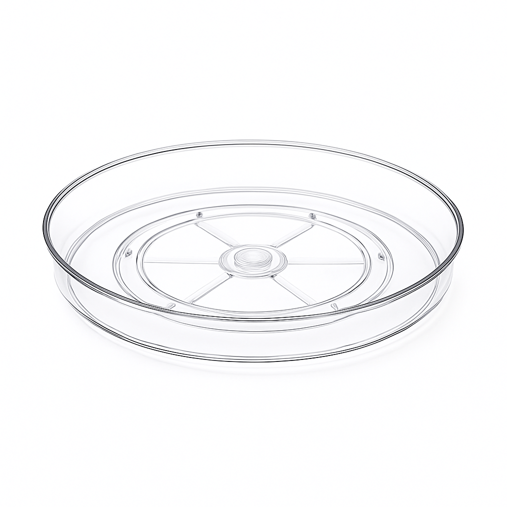 TOW Spinn. Clear Lazy Susan Turntable – 27 cm (10.5″) - The Organizing Warehouse