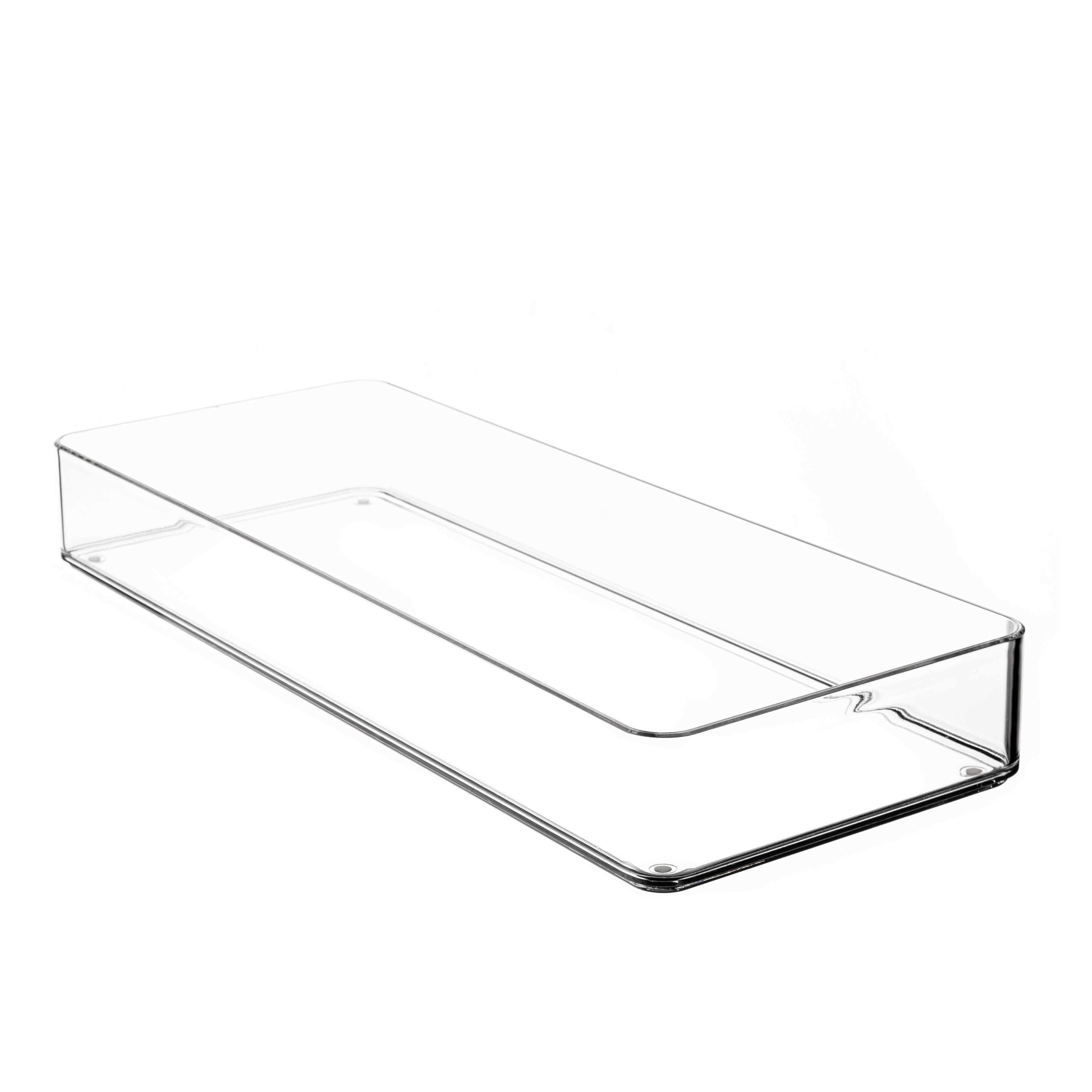 TOW Tainn. Clear Drawer Organiser Extra Long Rectangle – 38.1×15.2×5 cm (15×6×2″) - The Organizing Warehouse