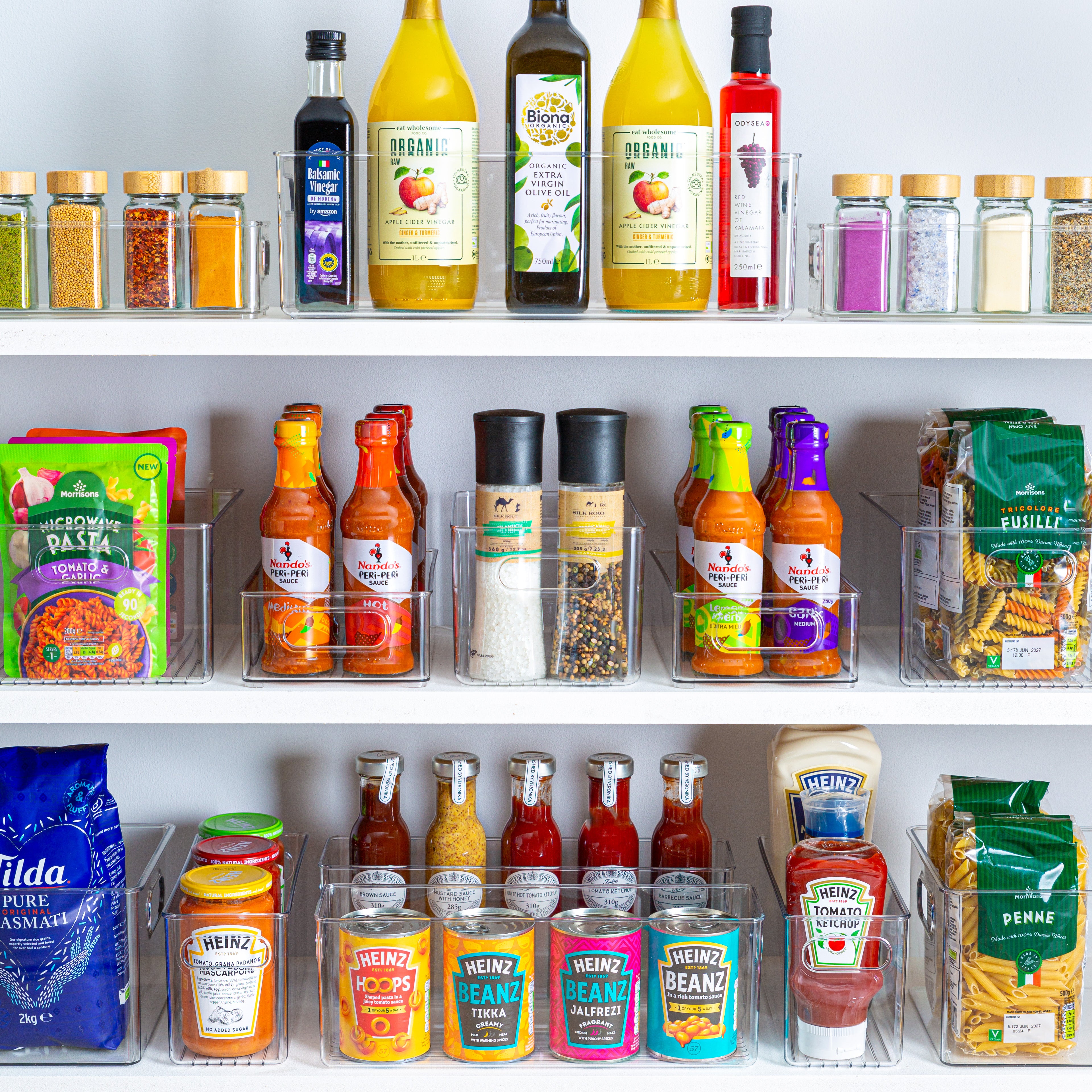 TOW Gripp. Clear Kitchen Storage Bin – 40.6×20.3×12.7 cm (16×8×5″) - The Organizing Warehouse