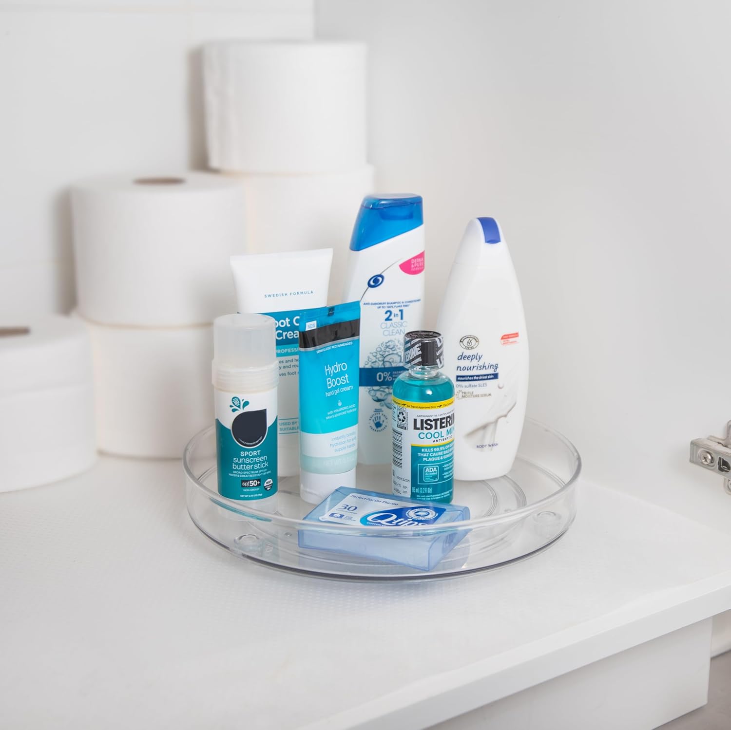 TOW Spinn. Clear Lazy Susan Turntable – 27 cm (10.5″) - The Organizing Warehouse