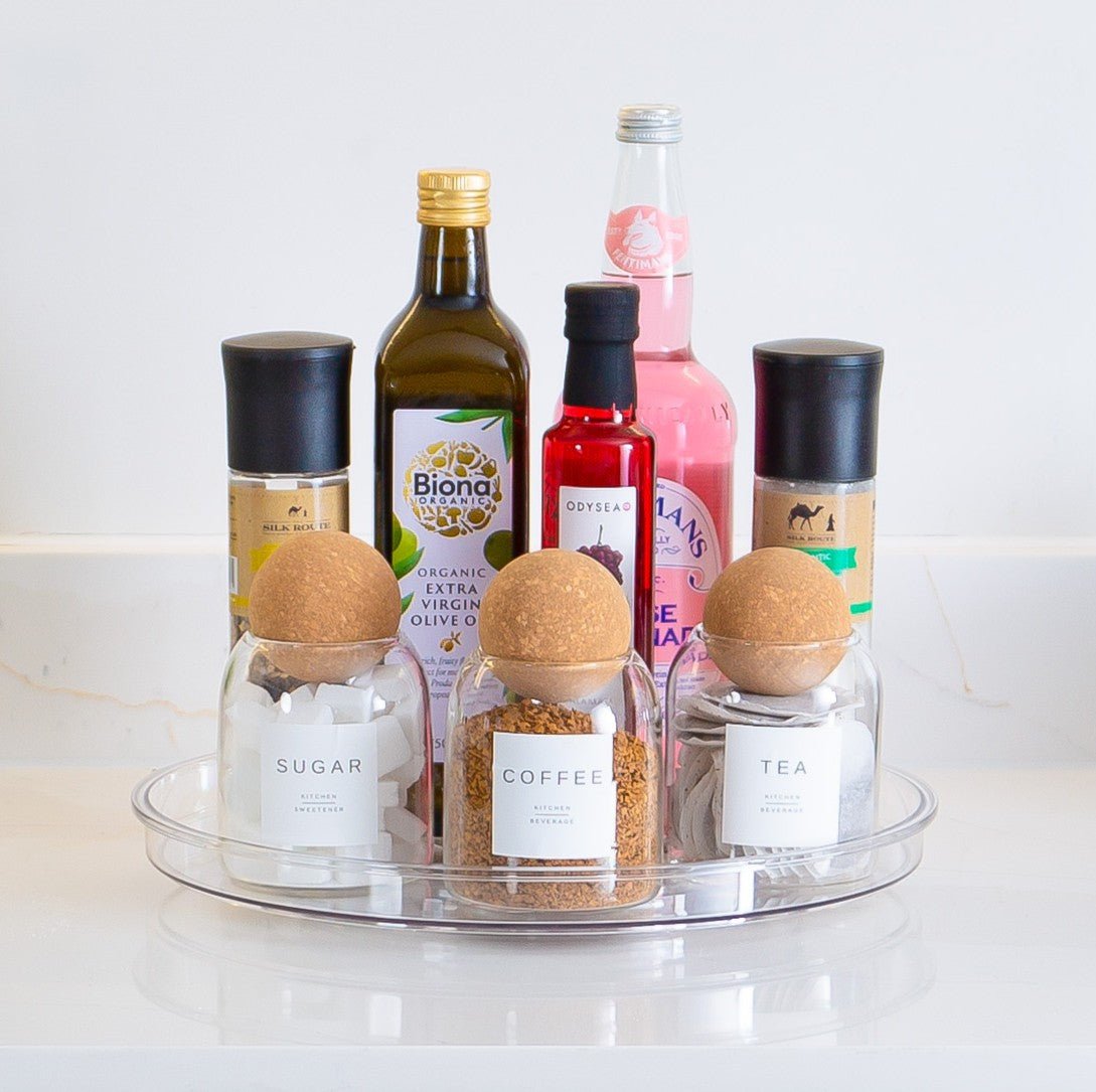 TOW Spinn. Clear Lazy Susan Turntable – 24 cm (9.4″) - The Organizing Warehouse