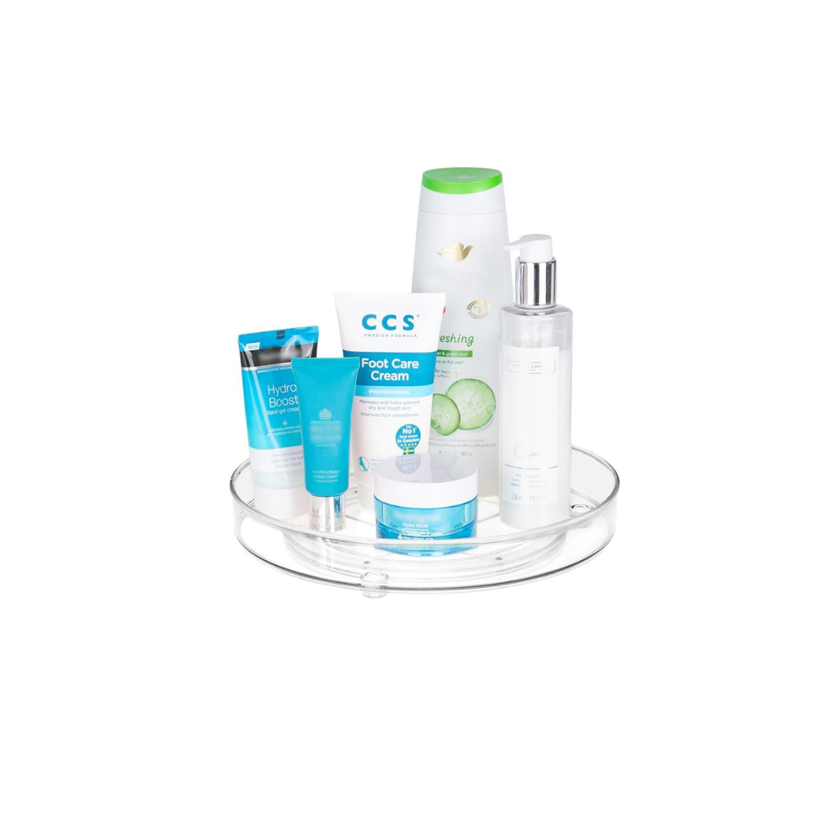 TOW Spinn. Clear Lazy Susan Turntable – 27 cm (10.5″) - The Organizing Warehouse