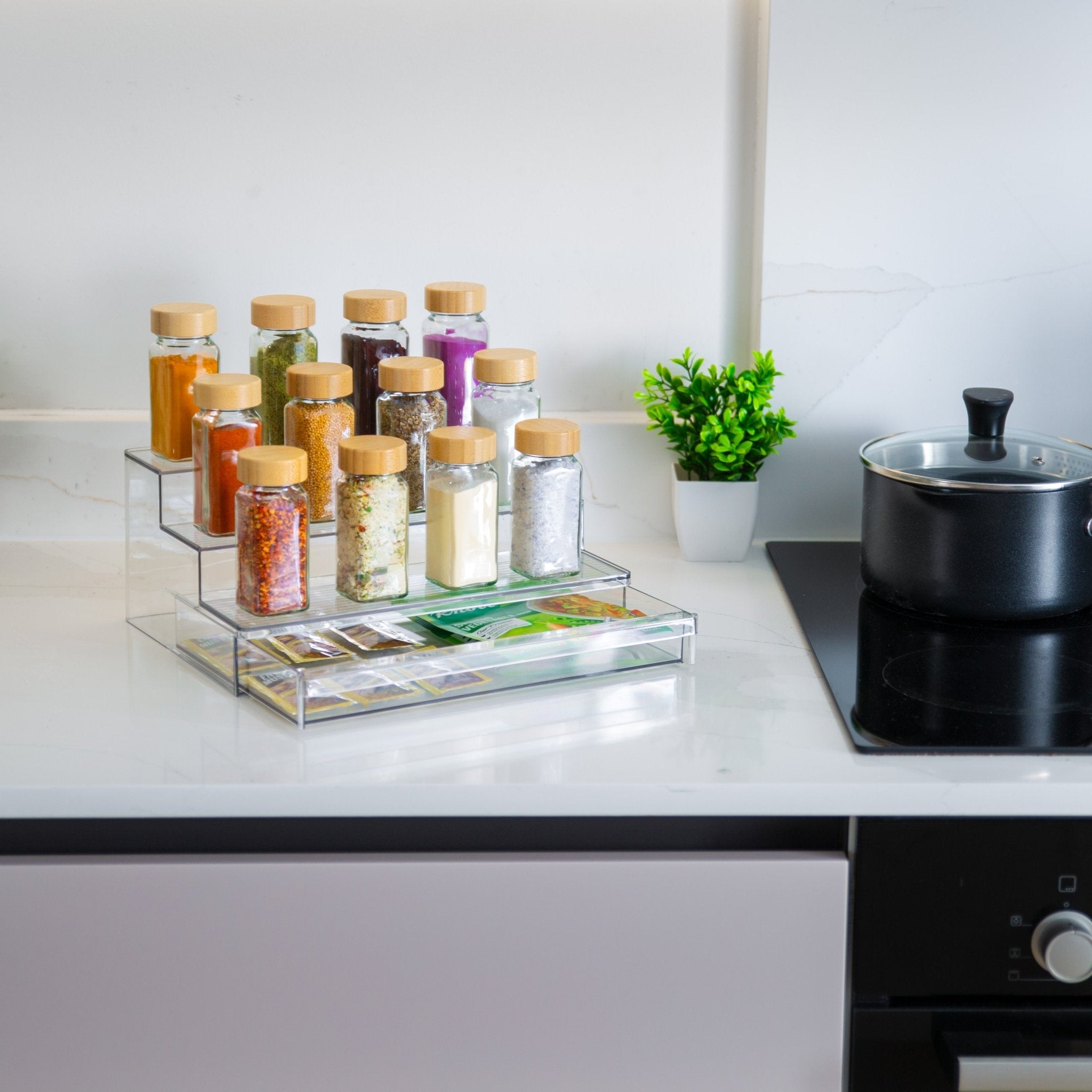 TOW Zagg. 3-Tier Spice Rack With Drawer - The Organizing Warehouse