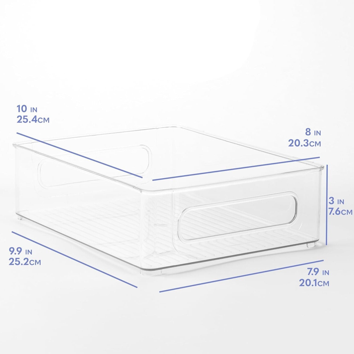 TOW Gripp. Clear Stackable Flat Kitchen Storage Bin – 25.4×20.3×7.6 cm (10×8×3″) - The Organizing Warehouse