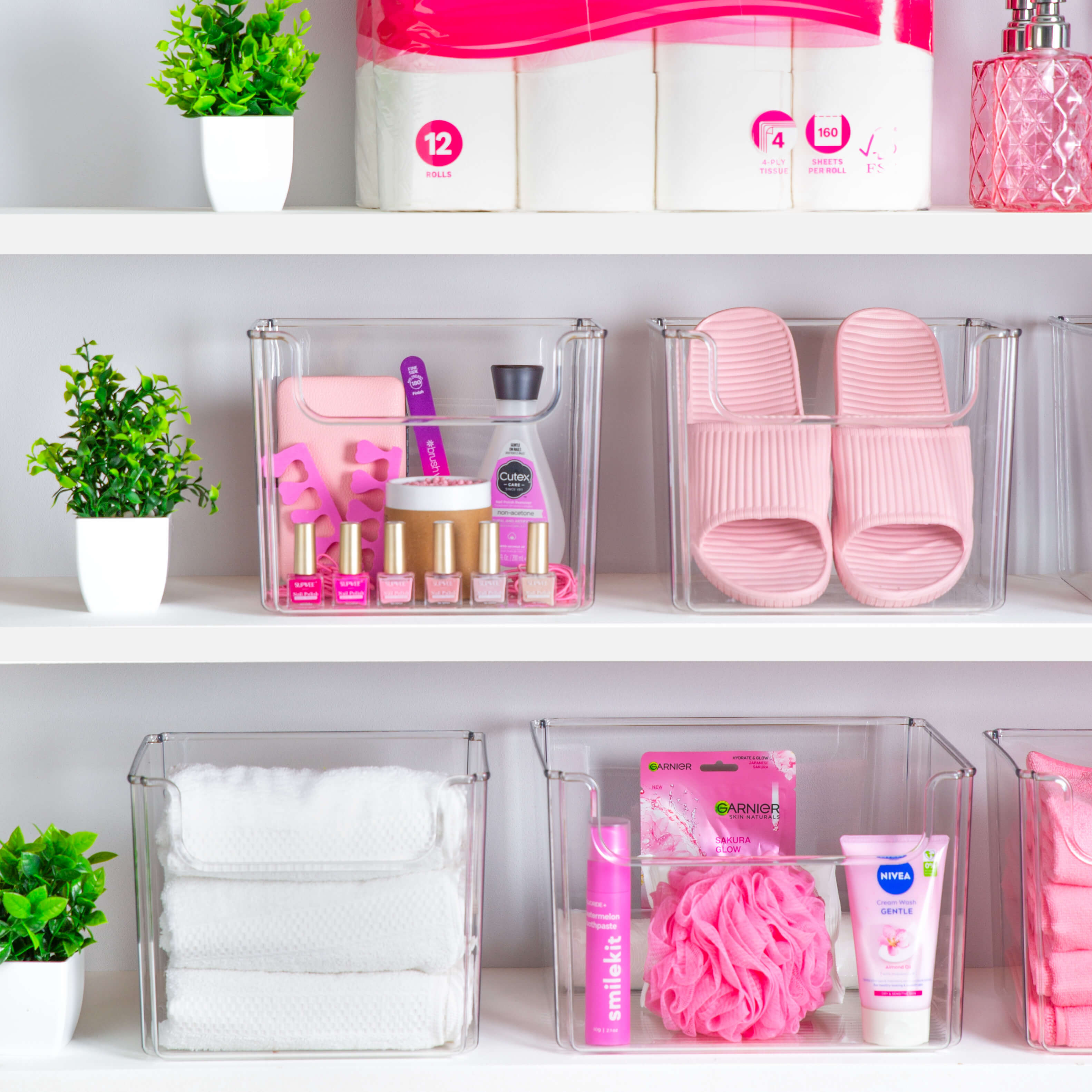 DIPP. Clear Open Front Storage Bins