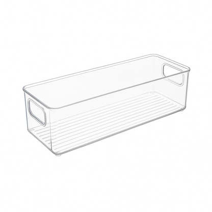 TOW Gripp. Clear Stackable Flat Kitchen Storage Bin – 25.4×10.2×7.6 cm (10×4×3″) - The Organizing Warehouse