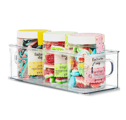 TOW Gripp. Clear Stackable Flat Kitchen Storage Bin – 25.4×10.2×7.6 cm (10×4×3″) - The Organizing Warehouse