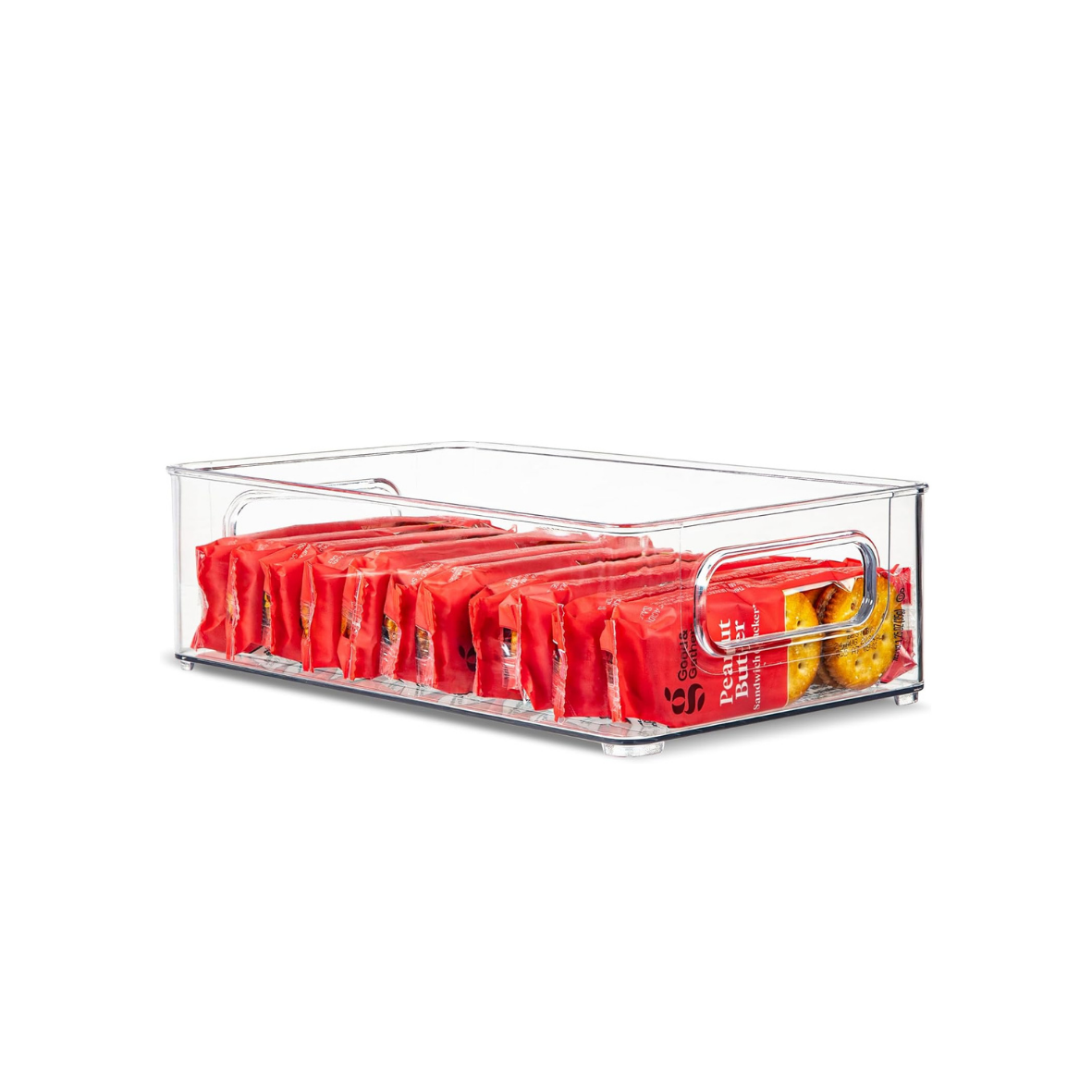 TOW Gripp. Clear Stackable Flat Kitchen Storage Bin – 25.4×15.2×7.6 cm (10×6×3″)