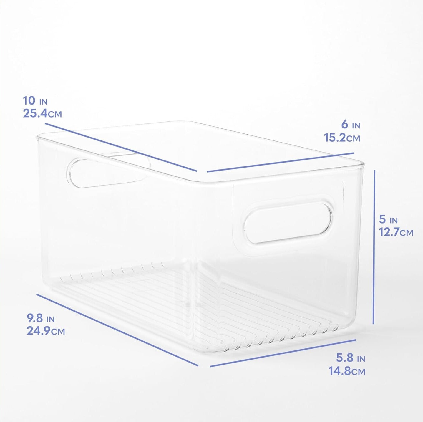 TOW Gripp. Clear Kitchen Storage Bin – 25.4×15.2×12.7 cm (10×6×5″) - The Organizing Warehouse