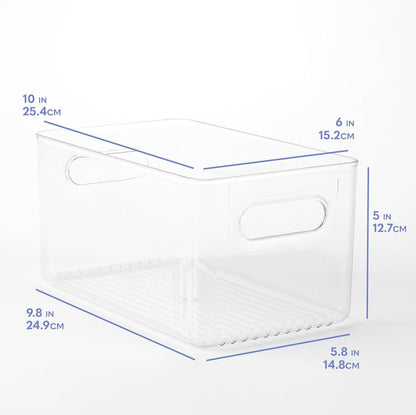 TOW Gripp. Clear Kitchen Storage Bin – 25.4×15.2×12.7 cm (10×6×5″) - The Organizing Warehouse