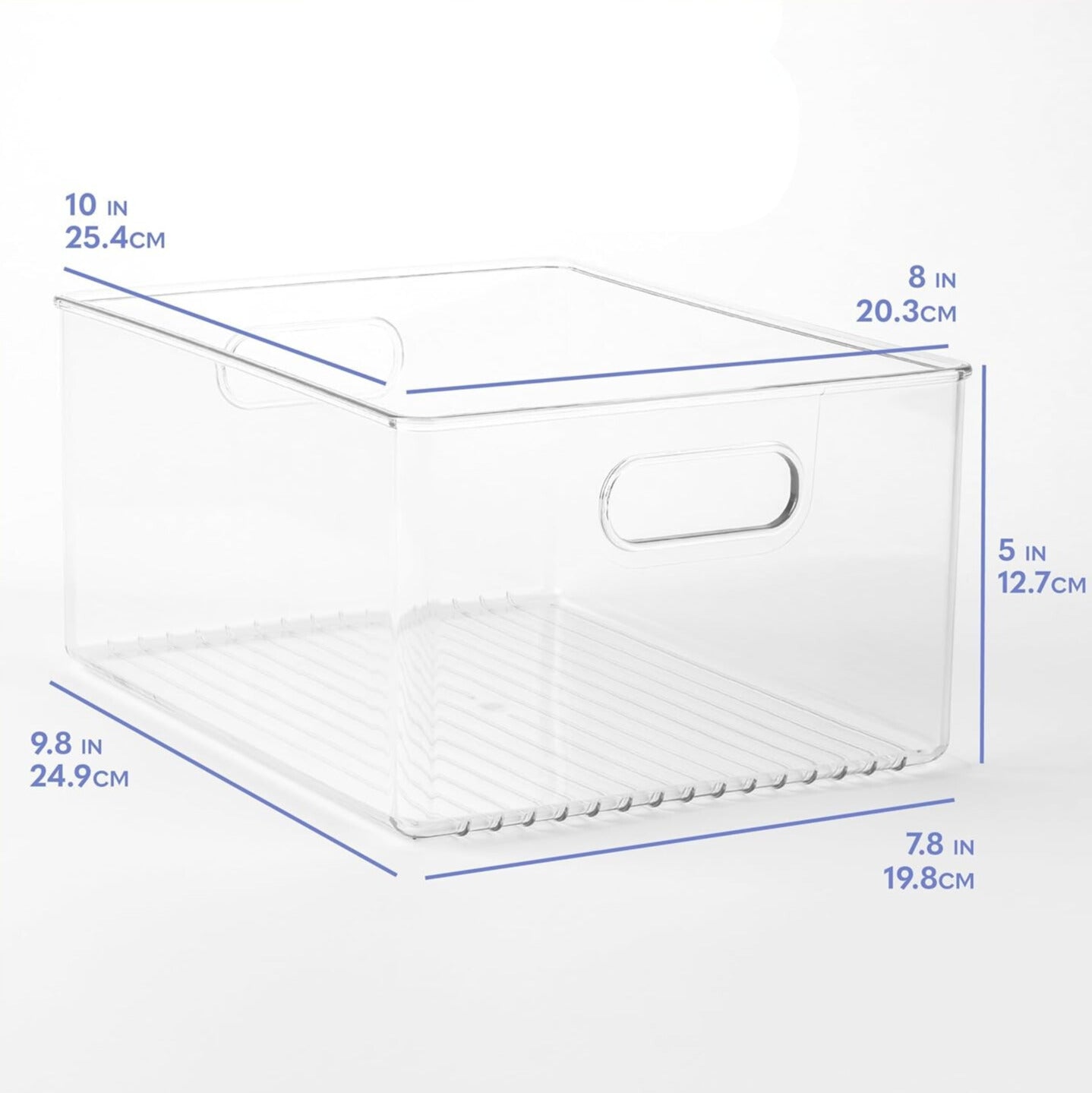 TOW Gripp. Clear Kitchen Storage Bin – 25.4×20.3×12.7 cm (10×8×5″) - The Organizing Warehouse