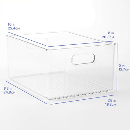 TOW Gripp. Clear Kitchen Storage Bin – 25.4×20.3×12.7 cm (10×8×5″) - The Organizing Warehouse