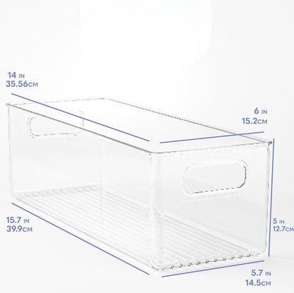 TOW Gripp. Clear Kitchen Storage Bin – 35.6×15.2×12.7 cm (14×6×5″) - The Organizing Warehouse