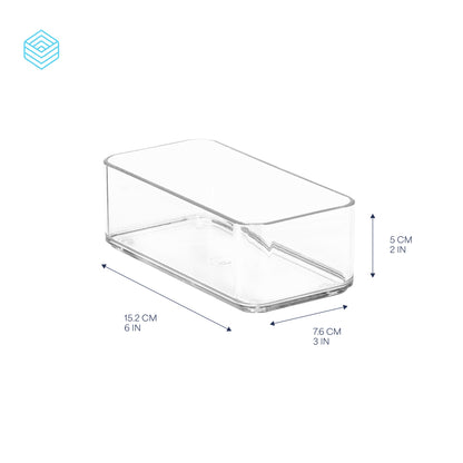 TOW Tainn. Clear Drawer Organiser Narrow – 15.2×7.6×5 cm (6×3×2″)