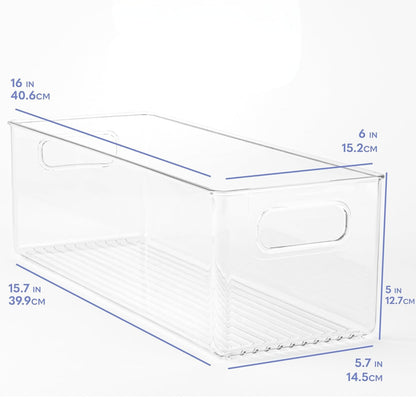 TOW Gripp. Clear Kitchen Storage Bin – 40.6×15.2×12.7 cm (16×6×5″) - The Organizing Warehouse