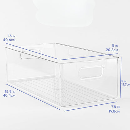TOW Gripp. Clear Kitchen Storage Bin – 40.6×20.3×12.7 cm (16×8×5″) - The Organizing Warehouse
