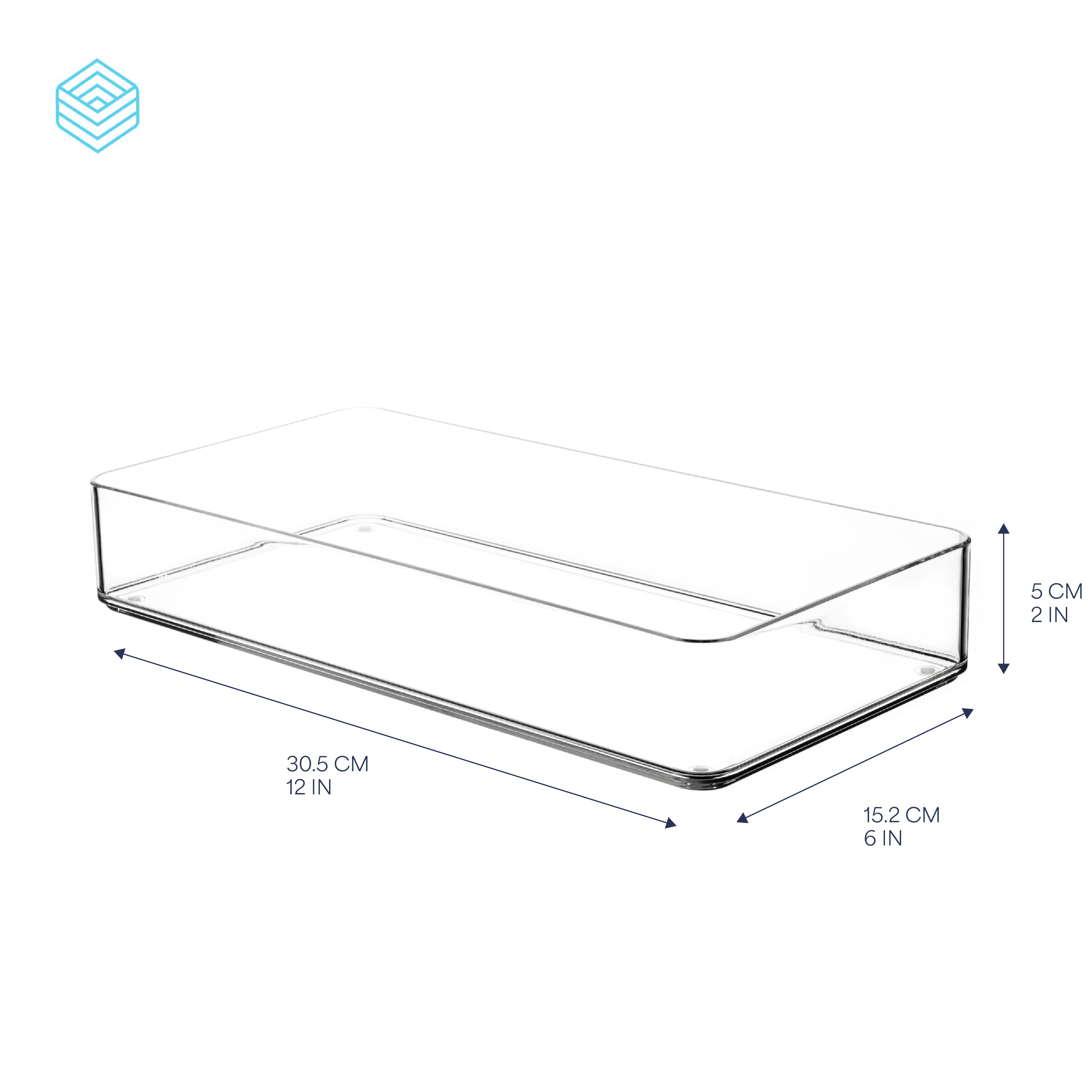 TOW Tainn. Clear Drawer Organiser Long Rectangle – 30.5×15.2×5 cm (12×6×2″)