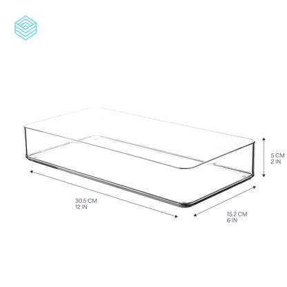 TOW Tainn. Clear Drawer Organiser Long Rectangle – 30.5×15.2×5 cm (12×6×2″)