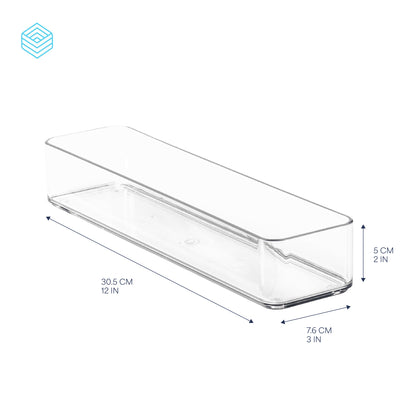 TOW Tainn. Clear Drawer Organiser Extra Long Narrow – 30.5×7.6×5 cm (12×3×2″)