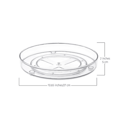 TOW Spinn. Clear Lazy Susan Turntable – 27 cm (10.5″) - The Organizing Warehouse