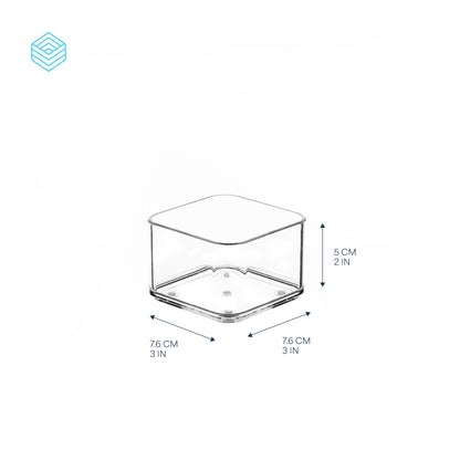 TOW Tainn. Clear Drawer Organiser Mini – 7.6×7.6×5 cm (3×3×2″)