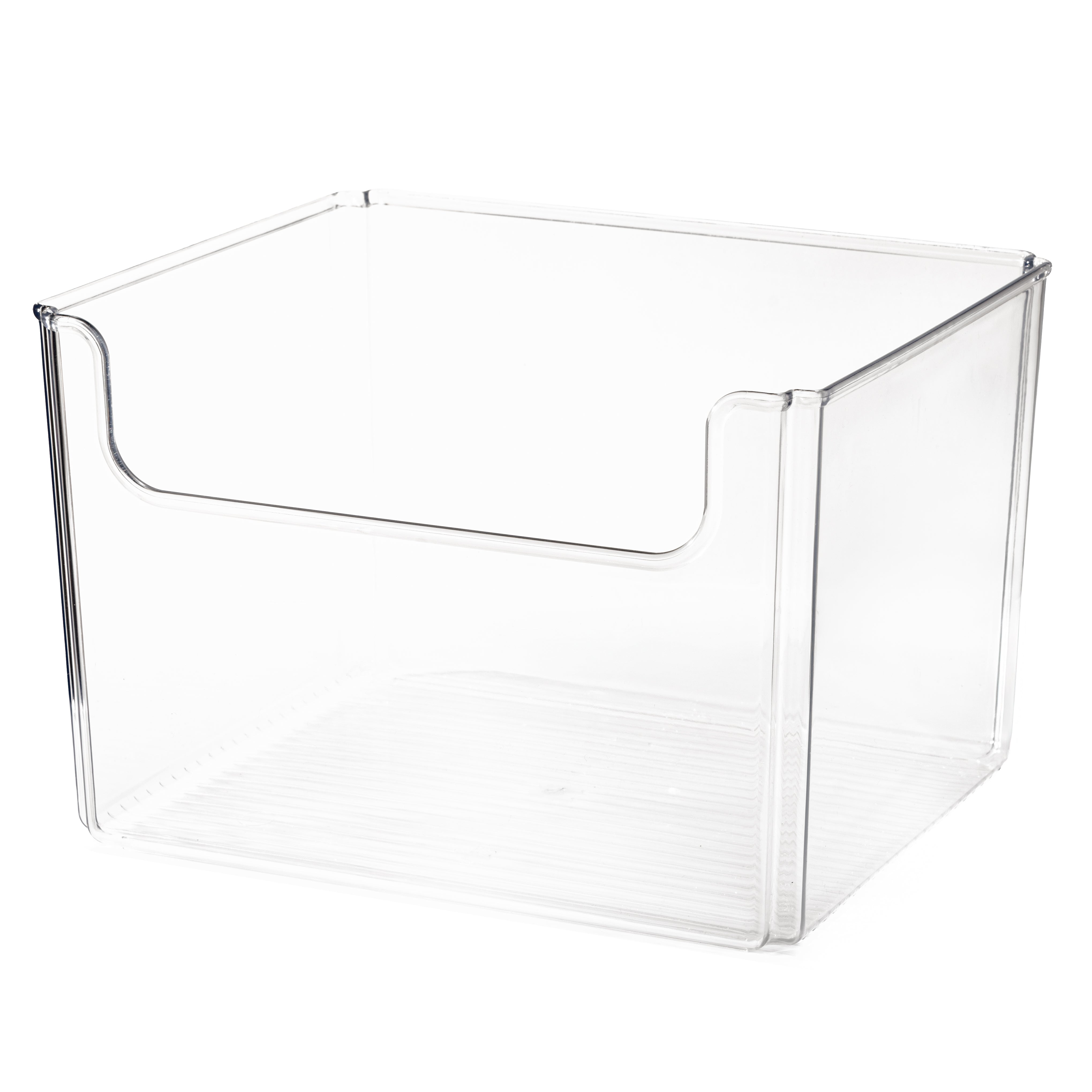 TOW Dipp. Clear Open-Front Storage Bin Large – 30.5×25.4×20.3 cm (12×10×8″) - The Organizing Warehouse