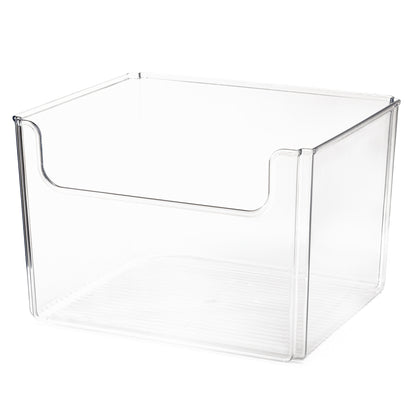 TOW Dipp. Clear Open-Front Storage Bin Large – 30.5×25.4×20.3 cm (12×10×8″) - The Organizing Warehouse