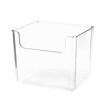 TOW Dipp. Clear Open-Front Storage Bin Small – 25.4×20.3×20.3 cm (10×8×8″) - The Organizing Warehouse