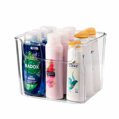 TOW Dipp. Clear Open-Front Storage Bin Small – 25.4×20.3×20.3 cm (10×8×8″) - The Organizing Warehouse
