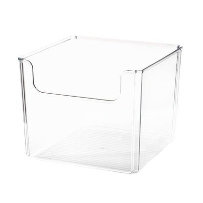 TOW Dipp. Clear Open-Front Storage Bin Medium – 25.4×25.4×20.3 cm (10×10×8″) - The Organizing Warehouse