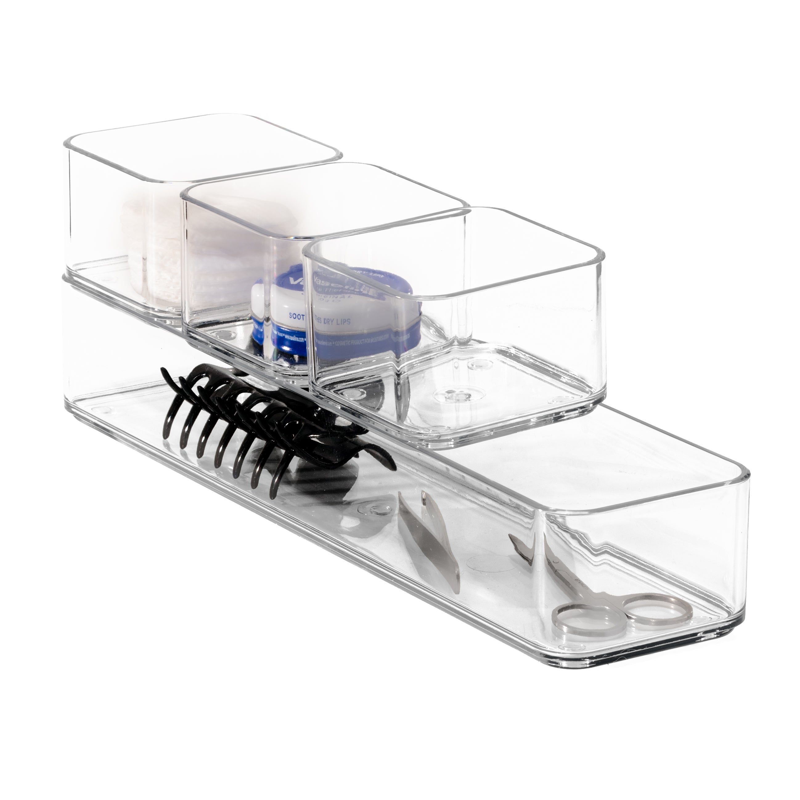 TOW Tainn. Clear Drawer Organiser Extra Long Narrow – 30.5×7.6×5 cm (12×3×2″) - The Organizing Warehouse