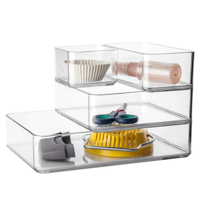TOW Tainn. Clear Drawer Organiser Square – 15.2×15.2×5 cm (6×6×2″) - The Organizing Warehouse