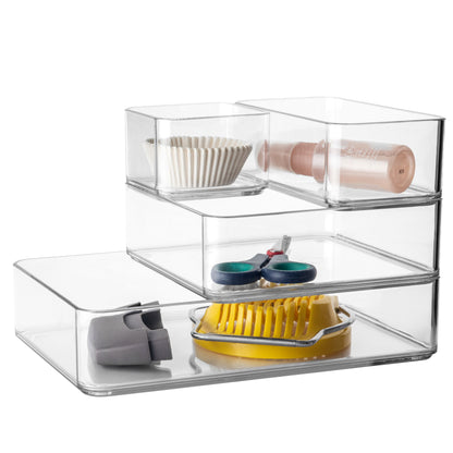 TOW Tainn. Clear Drawer Organiser Square – 15.2×15.2×5 cm (6×6×2″) - The Organizing Warehouse