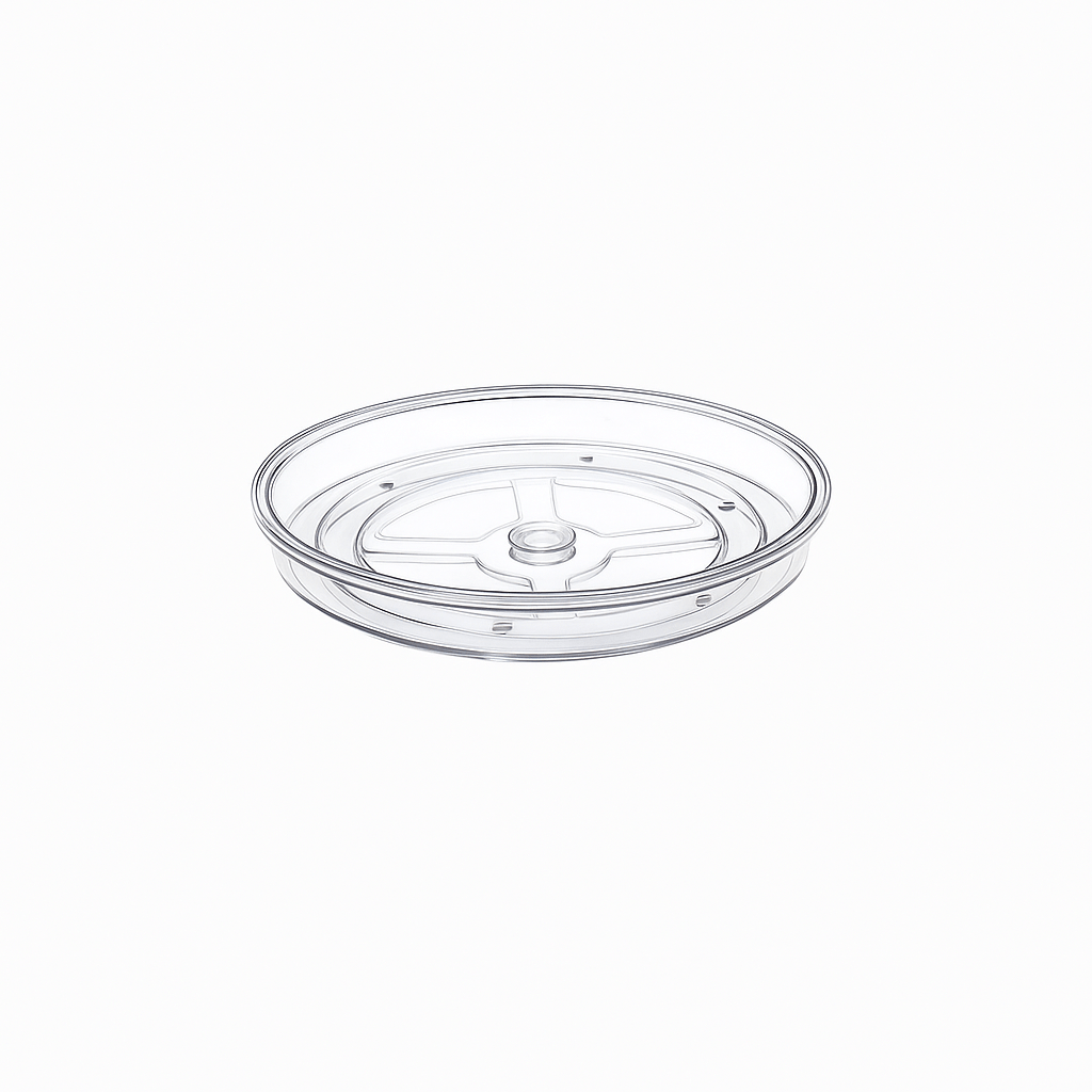 TOW Spinn. Clear Lazy Susan Turntable – 24 cm (9.4″) - The Organizing Warehouse