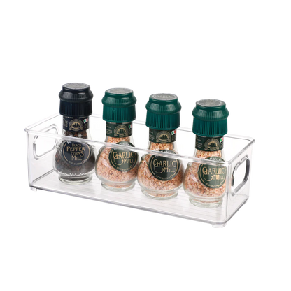 TOW Gripp. Clear Stackable Flat Kitchen Storage Bin – 25.4×10.2×7.6 cm (10×4×3″) - The Organizing Warehouse